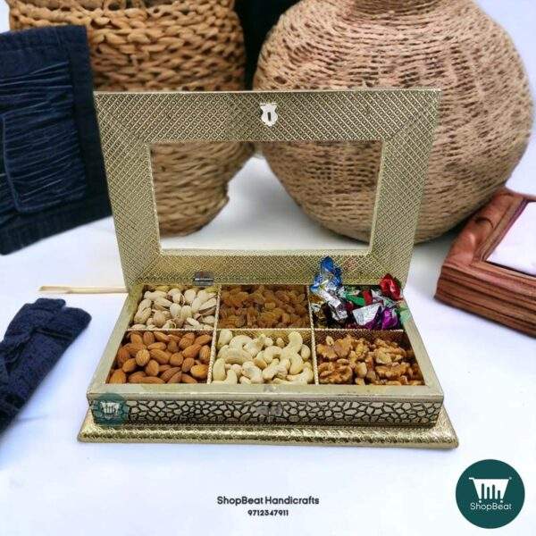 ShopBeat German Oxidised Acrylic Window Wooden Dry fruit Box 12x8 inch