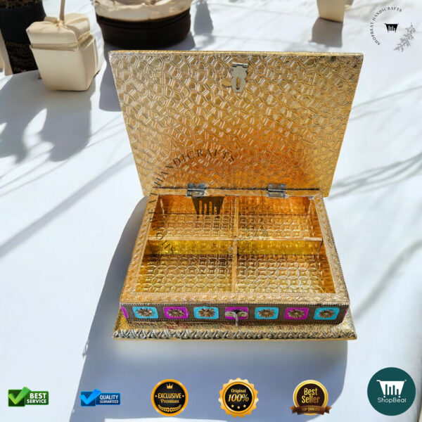 ShopBeat Golden Oxidised Meenakari Gift Box – A Royal Touch to Gifting - Image 3