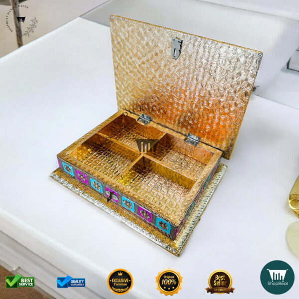 ShopBeat Golden Oxidised Meenakari Gift Box – A Royal Touch to Gifting - Image 4