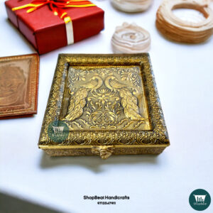 Golden Oxidised Dry Fruit Box for Gifting