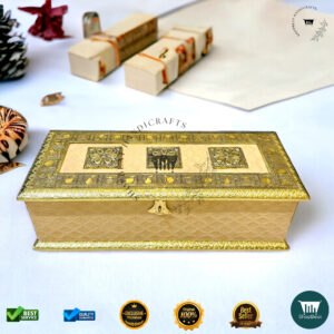 Golden Oxidised Velvet Gift Box 3 Jars