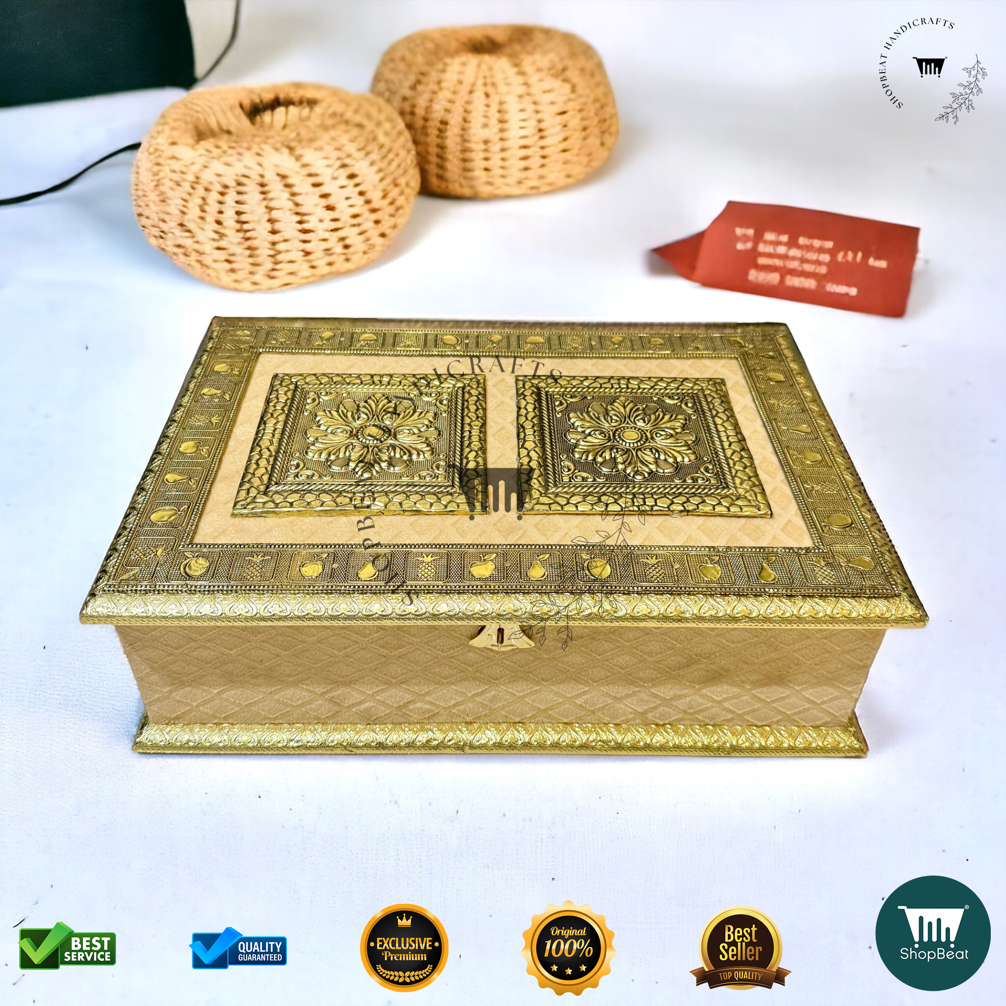Golden Oxidised Velvet Gift Box 6 Jars