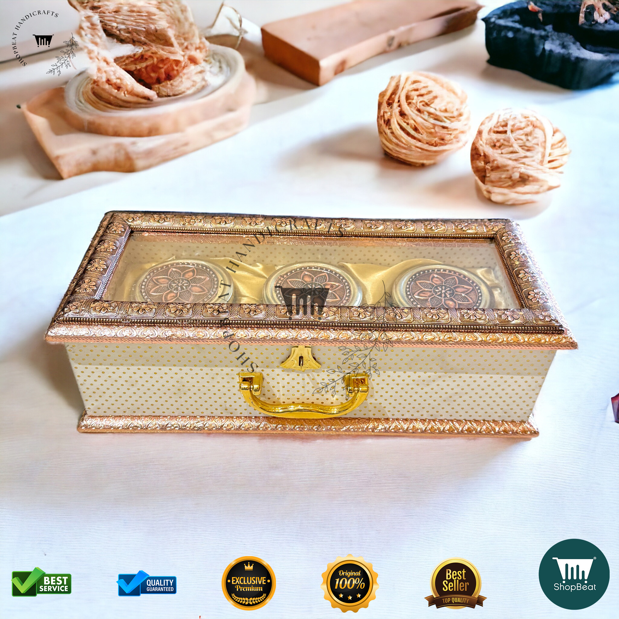 Copper Oxidised Acrylic Gift Box 3 Jars