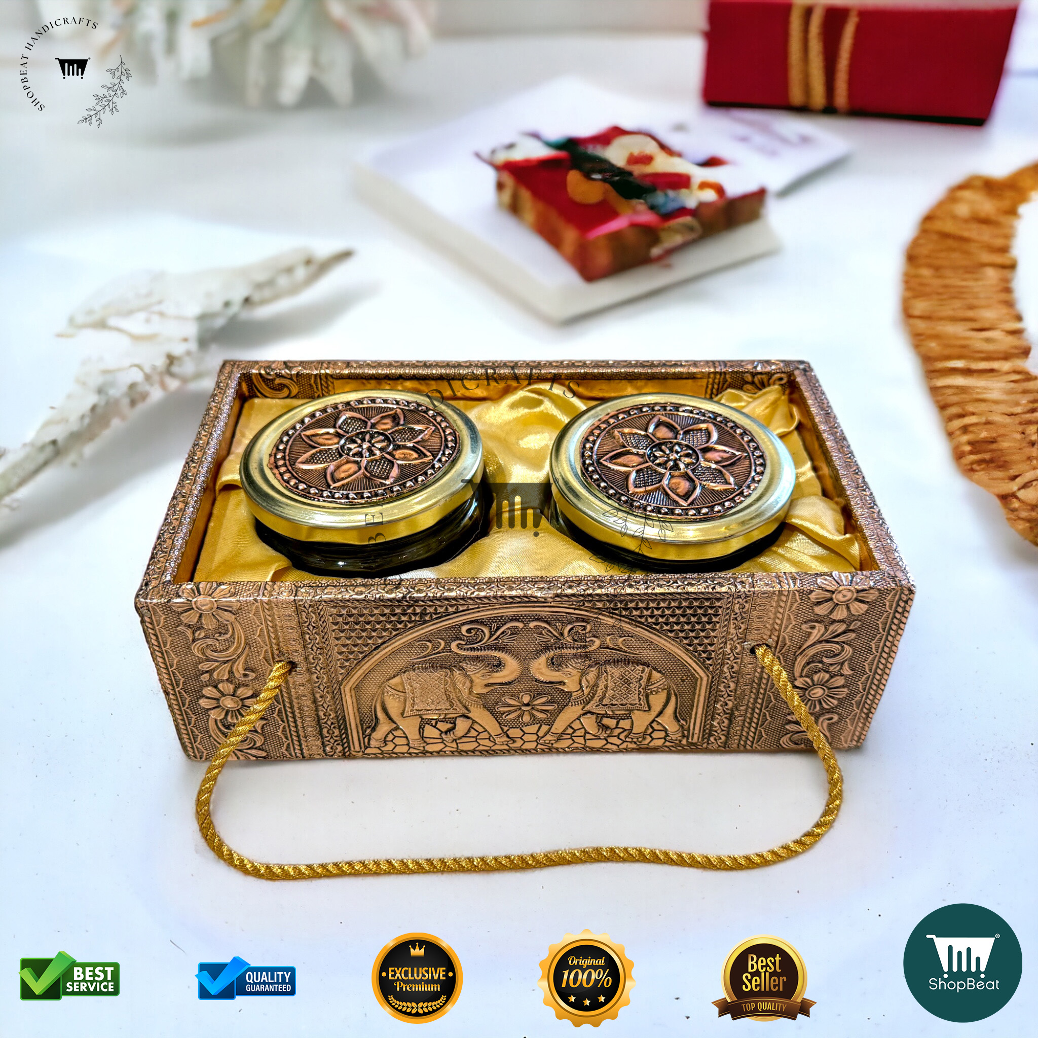 Copper Oxidized Decorative Gift Box – Elephant Design