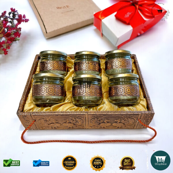 ShopBeat Copper Oxidized Gift Box with 6 Jars – Elegant Elephant Design - Image 4