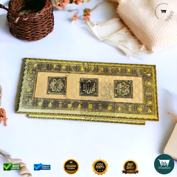 ShopBeat Golden Oxidised Velvet Gift Box 3 Jars – A Luxurious Gifting Choice - Image 4