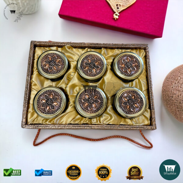ShopBeat Copper Oxidized Gift Box with 6 Jars – Elegant Elephant Design - Image 5