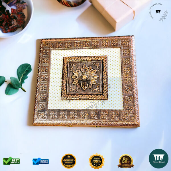 ShopBeat Copper Oxidised White Rexine Gift Box 4 Jars – A Touch of Luxury & Tradition - Image 5