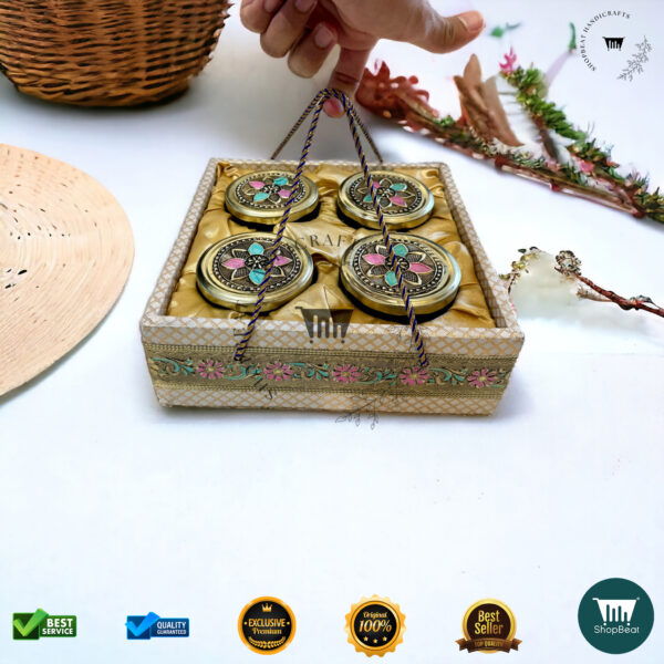 ShopBeat Golden Oxidised Meena Art Gift Box 4 Jars – Luxury & Tradition Combined - Image 6
