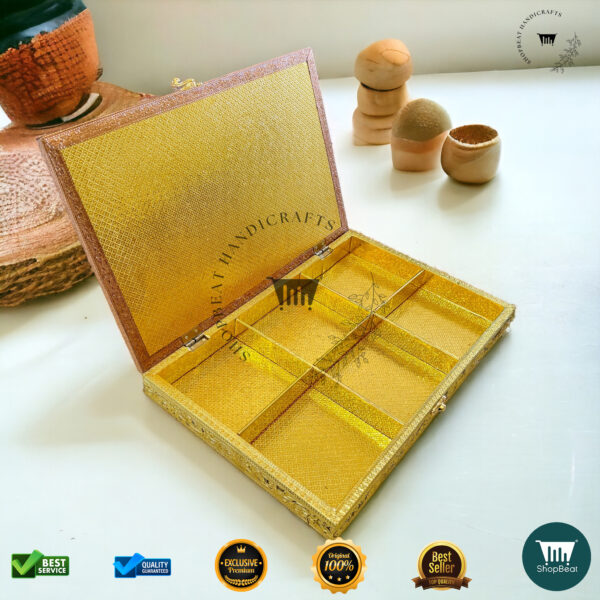 ShopBeat Golden-Copper Oxidised Red Velvet Gift Box – Premium Gifting Choice - Image 3