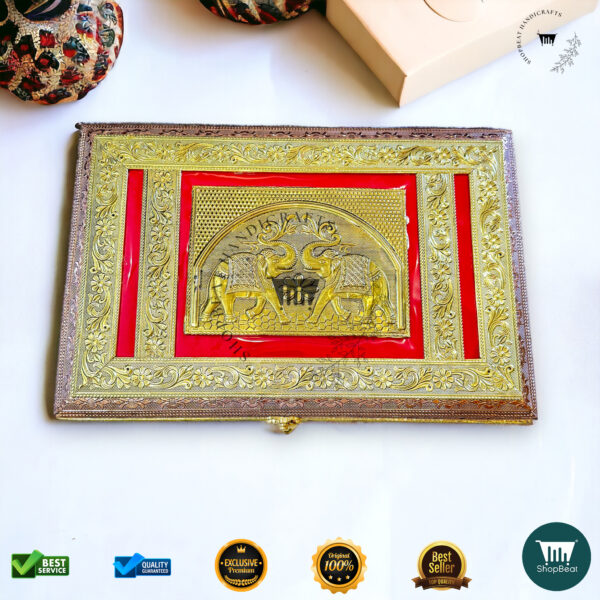 ShopBeat Golden-Copper Oxidised Red Velvet Gift Box – Premium Gifting Choice - Image 5