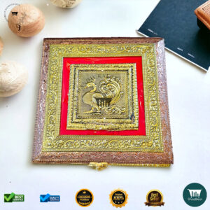 Golden-Copper Oxidised Red Velvet Dryfruit Box 8x8