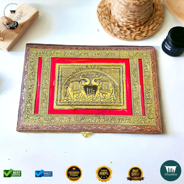 ShopBeat Golden-Copper Oxidised Red Velvet Dryfruit Box – Elegant & Stylish - Image 5