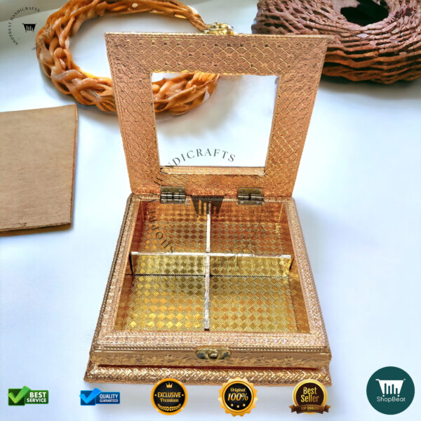 ShopBeat Golden Oxidised Acrylic Window Gift Box – Elegant & Premium Gifting Solution - Image 3