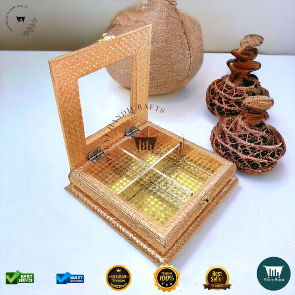 ShopBeat Golden Oxidised Acrylic Window Gift Box – Elegant & Premium Gifting Solution - Image 4