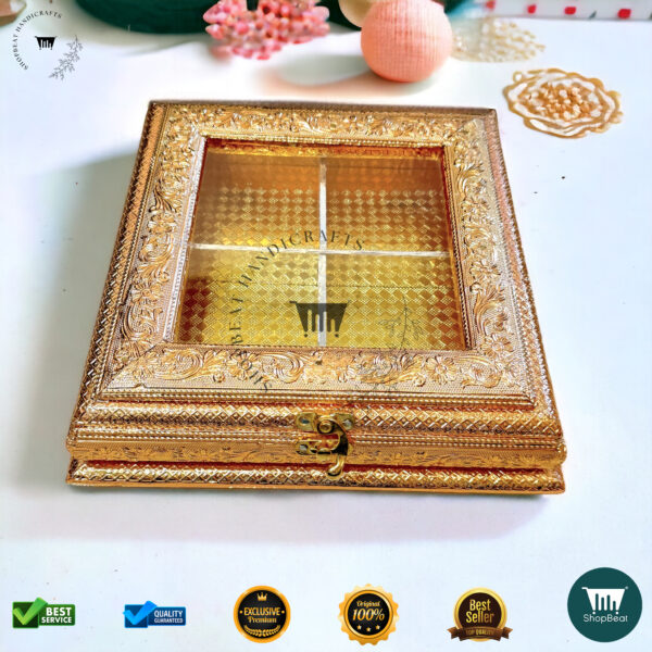 Golden Oxidised Acrylic Window Gift Box 10x10