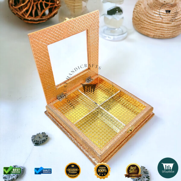 ShopBeat Golden Oxidised Acrylic Window Gift Box – Luxurious Gifting Redefined - Image 3