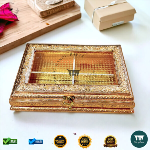 Golden Oxidised Acrylic Window Gift Box 12x8