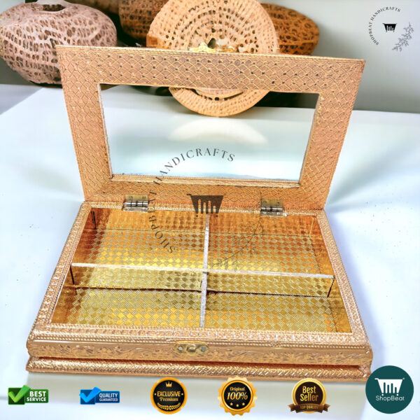 ShopBeat Golden Oxidised Acrylic Window Gift Box – Elegant & Premium Gifting Solution - Image 3