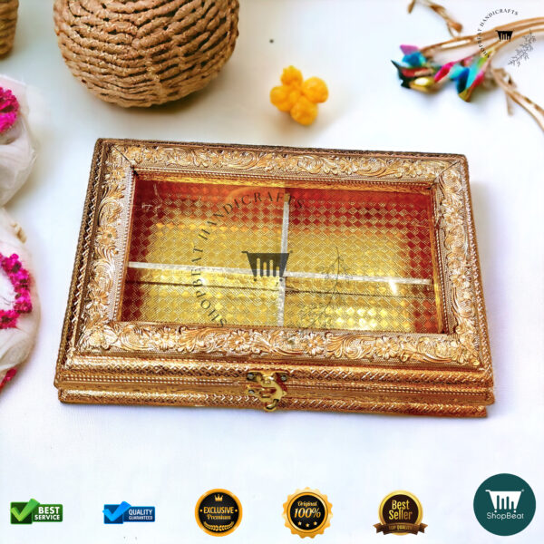 ShopBeat Golden Oxidised Acrylic Window Gift Box – Elegant & Premium Gifting Solution - Image 5