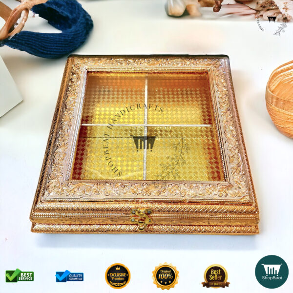 Golden Oxidised Acrylic Window Gift Box 12x12
