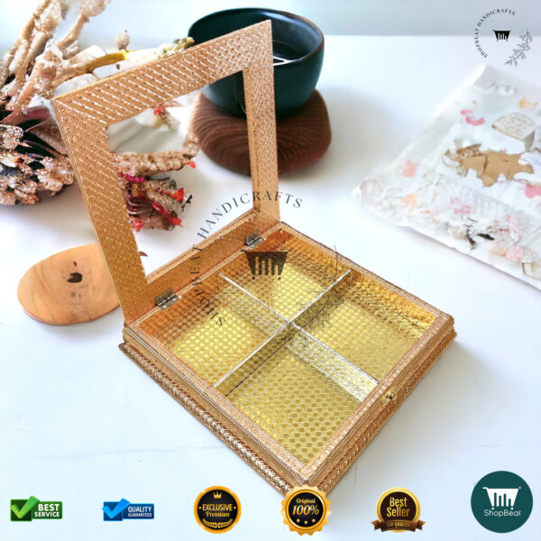 ShopBeat Golden Oxidised Acrylic Window Gift Box – Perfect for Luxurious Gifting - Image 4