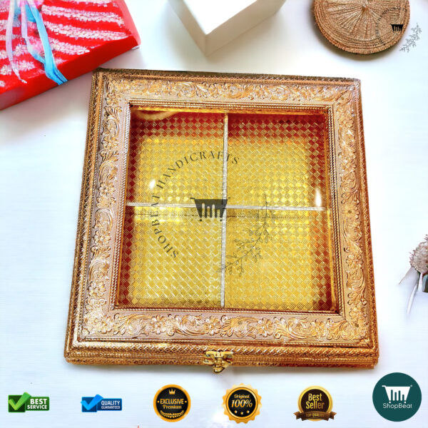 ShopBeat Golden Oxidised Acrylic Window Gift Box – Perfect for Luxurious Gifting - Image 5