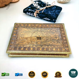 Golden-Copper Oxidised Flower Gift Box 15x10