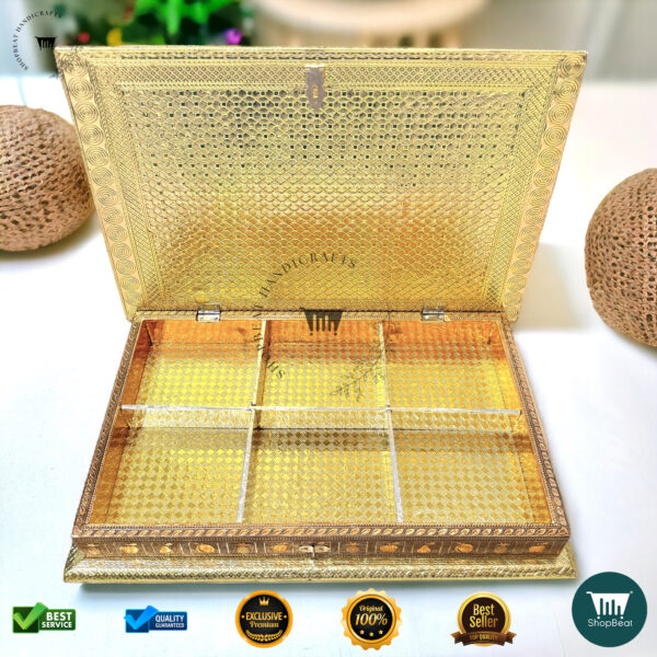 ShopBeat Golden-Copper Oxidised Flower Gift Box – Elegant & Artistic Gifting Solution - Image 4