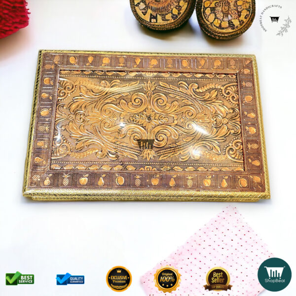 ShopBeat Golden-Copper Oxidised Flower Gift Box – Elegant & Artistic Gifting Solution - Image 5