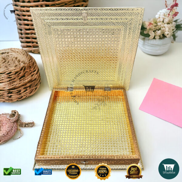 ShopBeat Golden-Copper Oxidised Peacock Gift Box – A Royal Touch to Your Gifting - Image 4