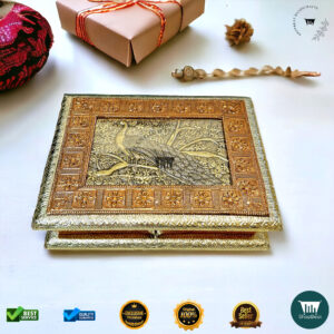 Golden-Copper Oxidised Peacock Gift Box