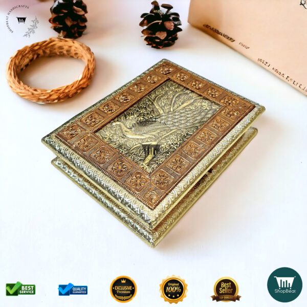 ShopBeat Golden-Copper Oxidised Peacock Gift Box – A Symbol of Elegance - Image 2