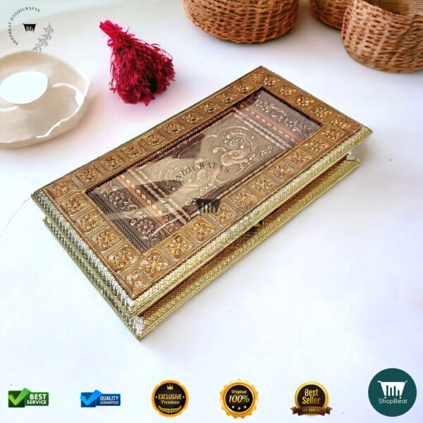 ShopBeat Golden-Copper Oxidised Peacock Gift Box – An Elegant Gifting Choice - Image 2