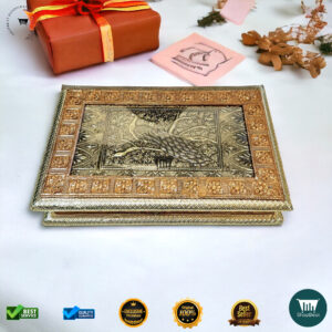 Golden-Copper Oxidised Peacock Gift Box 12x8