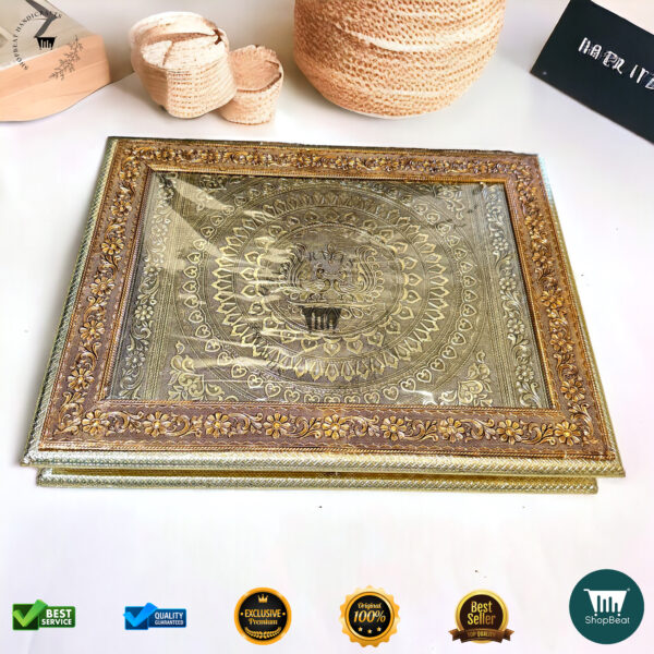 Golden-Copper Oxidised Peacock Gift Box 14x18