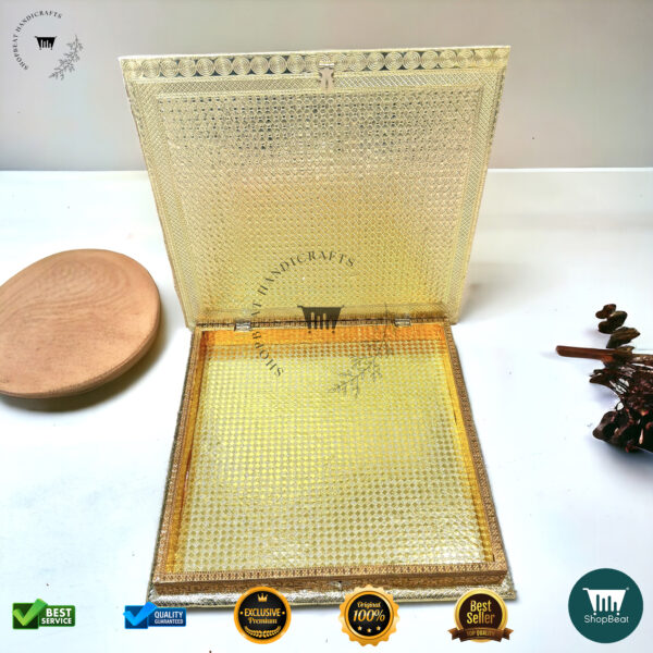 ShopBeat Golden-Copper Oxidised Peacock Gift Box – Premium Craftsmanship for Elegant Gifting - Image 3