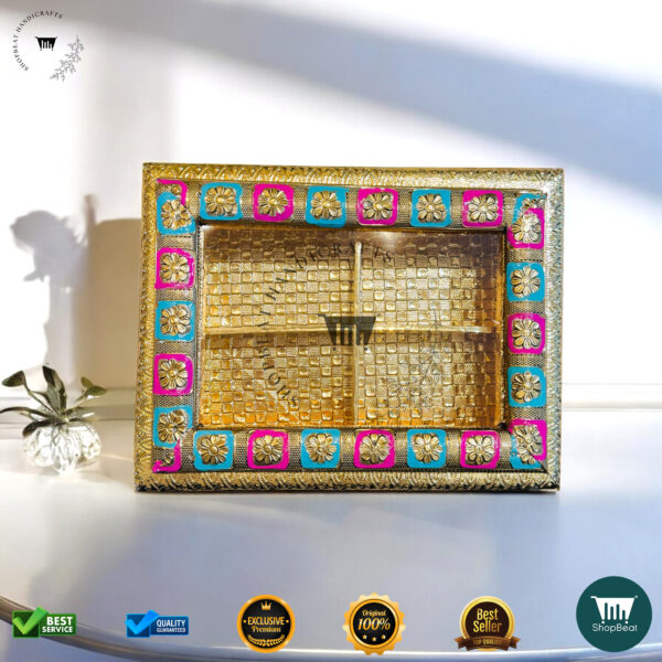 ShopBeat Golden Oxidised Meenakari Window Gift Box – A Luxurious Touch to Your Gifting - Image 5