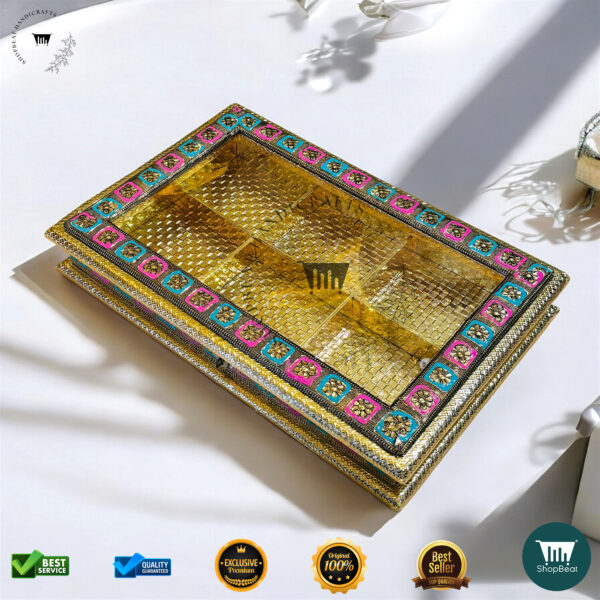 ShopBeat Golden Oxidised Meenakari Window Gift Box – A Symbol of Elegance & Tradition - Image 2