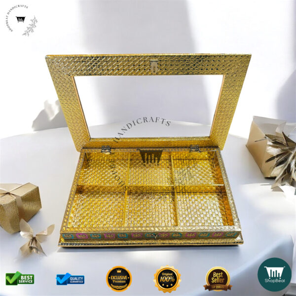 ShopBeat Golden Oxidised Meenakari Window Gift Box – A Symbol of Elegance & Tradition - Image 3