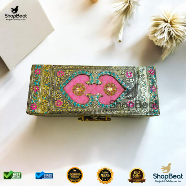 ShopBeat Golden Oxidised Pink Velvet Gift Box – Luxurious & Elegant Gifting Solution - Image 5