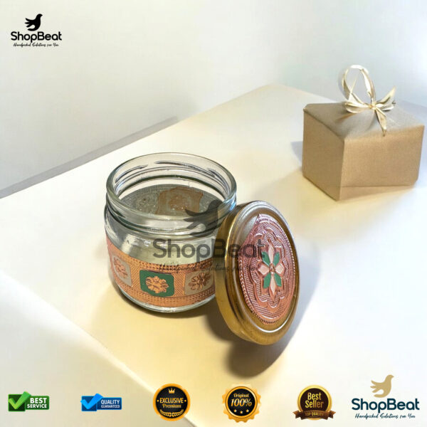 ShopBeat Natural Jute Hamper Bag With 2 Glass Jars - Image 4